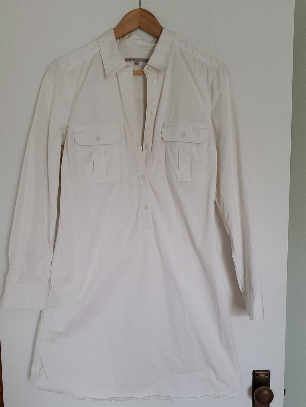 GAP White Button-Front Shirt Dress